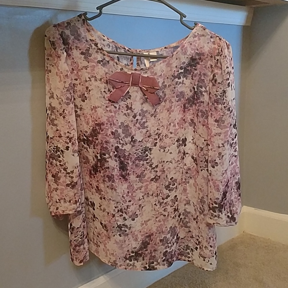 Sheer Floral Blouse